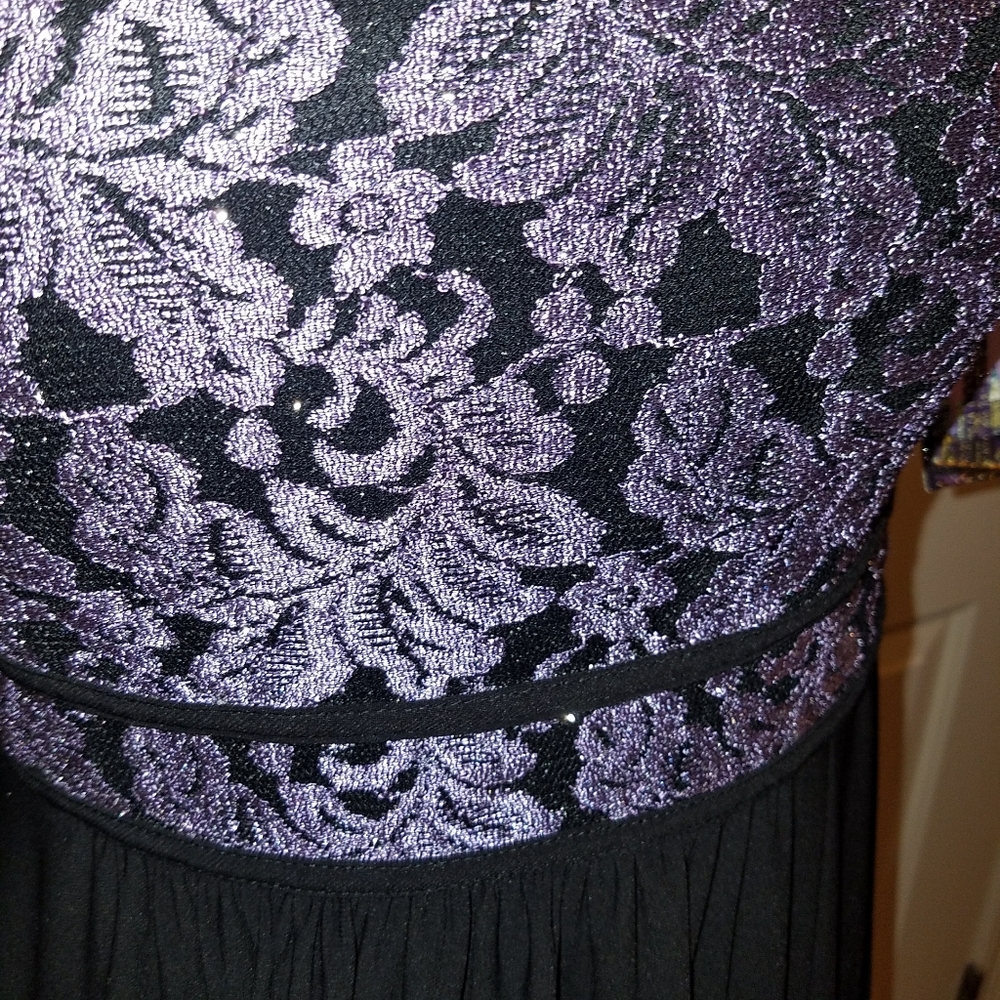 Nightway formal dress, lilac blk, size 8, 10 - Picture 3 of 7